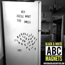 Children will hear the letter or . Black And White Abc Magnet Letters