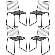 Costway Set Of 4 Metal Grey Dining Chair Armless Stackable Slat Seat Patio Outdoor Indoor Metal Dining Chairs Outdoor Chairs Dining Chairs