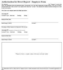 free printable direct deposit authorization form word examples