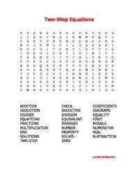 Two Step Equations Word Search Multi Step Equations Math Word Search Two Step Equations