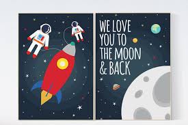 This works to your budget's benefit. We Love You To The Moon And Back Space Nursery Decor Boys Room Wall Art Baby Boy Moon Print Playroom Decor Kids Room Space Decor