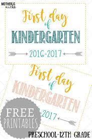 First Day Of School Signs Free Printables Pre School 12th Grade School Signs Kindergarten First Day First Day Of School Pictures