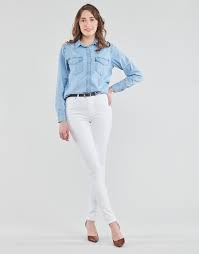 Zip fly and button closure. Levi S 721 High Rise Skinny White Fast Delivery Spartoo Europe Material Skinny Jeans Women 99 00