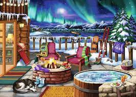 The puzzle measures 19 x 30 when completed. Northern Lights Ravensburger Toy Sense