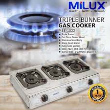 Panggil tukang servis dapur sekali sekala, jangan. Milux New Dapur Gas 3 Tungku Shopee Malaysia
