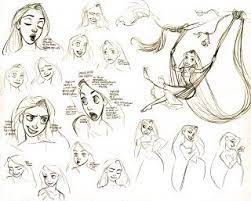 Rapunzel Study Desenho Estilo Disney Desenho Expressoes Expressoes Faciais