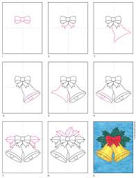 How to draw a quiet cartoon church using a classic architectural design! How To Draw Christmas Bells Art Projects For Kids