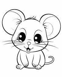 Мышка | Раскраска для детей: 14 разукрашек распечатать