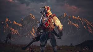 A buff chicken tears through a battlefield in Krafton's fantasy new action game