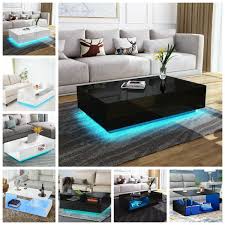 Coffee tables are for more than just coffee. High Gloss Rgb Led Coffee Table With Drawers Storage Modern Sofa Side End Table Ebay