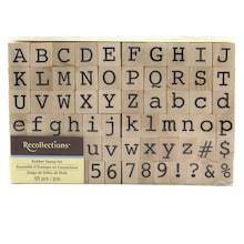 The side of each metal letter stamp is labeled with the letter for easy identification and orientation. Recollections Wood Stamp Alphabet Numbers Set