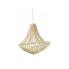 Découvrez un large choix de lustres et suspensions chez leroy merlin. Decoshop Lustre En Perles De Bois Blanches Suspensions Lustres Rue Du Commerce