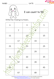 Maybe you would like to learn more about one of these? Mathematics Preschool Missing Numbers 1 50 Worksheet 7