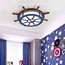 Vintage nautical themed flush mount ceiling light fixture. Acrylic Drum Flush Ceiling Light With Wood Rudder Nautical Led Flush Mount Lamp Takeluckhome Com