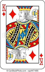 In the french version of playing cards and tarot decks, the king immediately outranks the queen. King Of Diamonds King Of Diamonds Playing Card Canstock