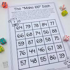 2nd grade printable math dice games. Make 100 Math Games For 100th Day Of School Math Geek Mama