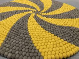 Find new round rugs for your home at joss & main. Candy Pop Felt Ball Rug Mustard And Grey Mk Kids Interiors