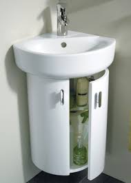 corner sink storage (pedestal sink