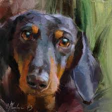 Dog Oil Painting Dog Art Pet Portrait Dachshund Animal Etsy In 2021 Animal Paintings Dog Art Dog Artwork