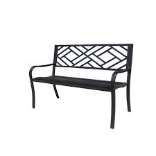 This diy outdoor furniture project requires moderate skills, for example making biscuit joints with a biscuit joiner. Hampton Bay Steel Patio Bench With Geometric Pattern The Home Depot Canada