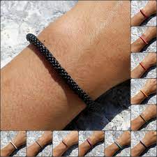 Handmade Wax Cotton Slim Thai Buddhist Wristband Friendship Bracelet Yoga  Gift | eBay