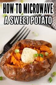 Enjoy This Delicious Microwave Sweet Potato Recipe In Just 5 Minutes We Love Microwave Sweet Pota In 2021 Microwave Sweet Potato Sweet Potato Recipes Side Dishes Easy