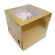 We produce a large variety of window boxes, custom made for your window. Antique Gold Luxury Gloss Finish Extra Deep Cake Box With Window
