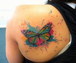 Multi Coloured Butterfly Watercolor Butterfly Tattoo Colorful Butterfly Tattoo Butterfly Tattoo Designs