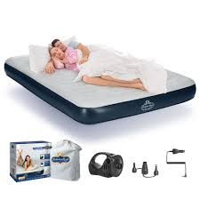 Forbidden Road Air Mattress Inflatable Airbed Queen Size Portable Full Mattress With External Electric Pump Durable Firm Blow Up Bed Storage Air Bed Mattress