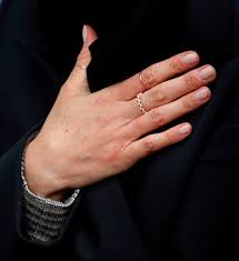 The american actress told markle, who called the ring beautiful and incredible, was touched by harry's design choices the princess is wearing a diamond and emerald choker (a wedding gift from the queen) as a headband. Meghan Markle Ring Style Close Up Three Stone Diamond Rings Engagement Three Stone Diamond Engagement Meghan Markle Ring