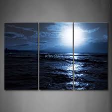 .the 3 piece multi panel art, blue ocean canvas photography, sea huge canvas print, panoramic group canvas, ocean canvas wall art to below to add the 3 piece yellow canvas canvas print, boat ocean large canvas pictures,ocean canvas wall art,beach digital canvas art to your wish list. 3 Piece Blue Wall Art Painting Ocean At Night Bright Moon Picture Print On Canvas Seascape 4 The Picture Home Decor Oil Prints Art Painting The Paintingsprint On Canvas Aliexpress