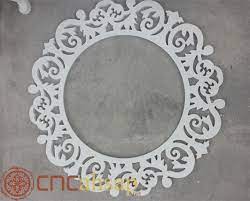 beyaz yuvarlak dekoratif ayna cercevesi white round decorative mirror frame aynalar urunler cnc