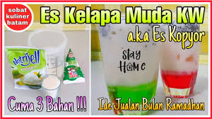 Bisa di tambahkan jagung manis rebus jika suka. Cara Membuat Es Kelapa Muda Kw Es Kopyor Es Degan Nutrijel Ide Jualan Bulan Ramadhan Youtube