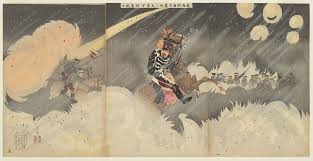 Kobayashi Kiyochika: Major General Ôdera Fighting Bravely at the Hundred  Foot Cliff near Weihaiwei (Ikaiei hyakusekigaishô ni Ôdera shôshô funsen  su) - Museum of Fine Arts - Ukiyo-e Search