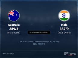 Follow sportskeeda for the latest cricket scores, updated results and highlights. Australia Vs India Live Score Over 2nd Odi Odi 46 50 Updates Cricket News