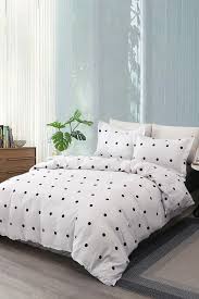 Brown queen size 3 piece bedroom set furniture modern bed leather 2 nightstands. Polka Dot Print Bedding Set Without Filler Luxury Bedroom Design Print Bedding Bedding Set