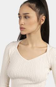 Пуловер ISABELLE в цвят екрю на марката GUESS — Globalbrandsstore.com