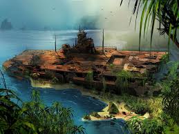Early Concept Of A Ship Wreck Post Apocalyptic City City Landscape Apocalypse Art
