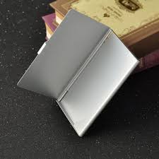 This is a card holder desktop item with watch and pen and can be placed on the desktop.we can view the time and cards stainless steel tig welded business card holder. Men Pocket Stainless Steel Metal Business Card Holder Case Id Credit Wallet Silver Men S Accessories