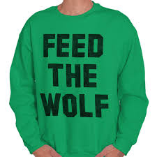 Details About Feed The Wolf Hangry Workout Fitness Gym Gift Mens Crewneck Pullover Sweat Shirt
