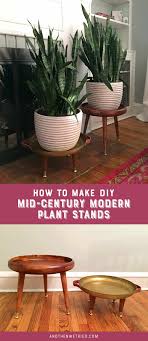 Klvied outdoor plant stand, 3 pack with 1 free hanging baskets flower pot stand, indoor plant holder stand, mid century modern plant stand for patio garden, corner balcony, living room, bedroom, black best choice for your home 1. Diy Mid Century Plant Stands And Then We Tried