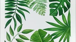 Tropical Leaves Painting Acrylic On Canvas Tutorial Video In 2020 Painted Leaves Painting Leaves Acrylic Botanical Painting