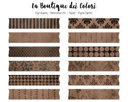 Brown Digital Washi Tape Clipart Cute Broder Clip Art Frame Label Banner Tag Scrapbook Personal Commercial Use Libreta De Apuntes Adornos Para Cuadernos Agenda Con Cinta Washi