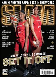 Analysis cambage saw less playing time than usual in sunday's blowout win, but she was one of the aces' top contributors and tied for the team lead on the. A Ja Wilson Liz Cambage Set It Off Slam Cover Poster By Atiba Jefferson