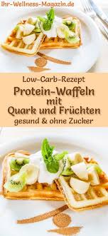 Low Carb Protein Waffeln Mit Quark Und Fruchten Susses Waffel Rezept Quark Waffeln Protein Waffeln Waffeln Rezept