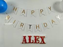 Blue happy birthday banner decorating kit. Excellent Blue White Color Balloon Decoration For Birthday Party Birthday Simple Balloon Decorations In Delhi Evibe In