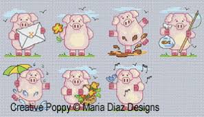 Check spelling or type a new query. 7 Little Pigs Designed By Maria Diaz Cross Stitch Pattern Chart