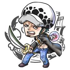 chibi law bajak laut gambar seni