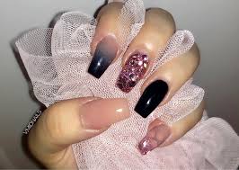 Nails By V Midnails Glitter Ombre Acrylic Ombre Black Pink Nails Nail Designs Summer Gel Pink Nails Trendy Nail Design Pink, black, silver rockstar nails.