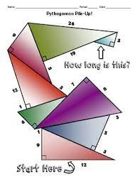 Right triangle pile up answers: Pythagorean Theorem Pile Up Review Worksheet By Will Work For Pi